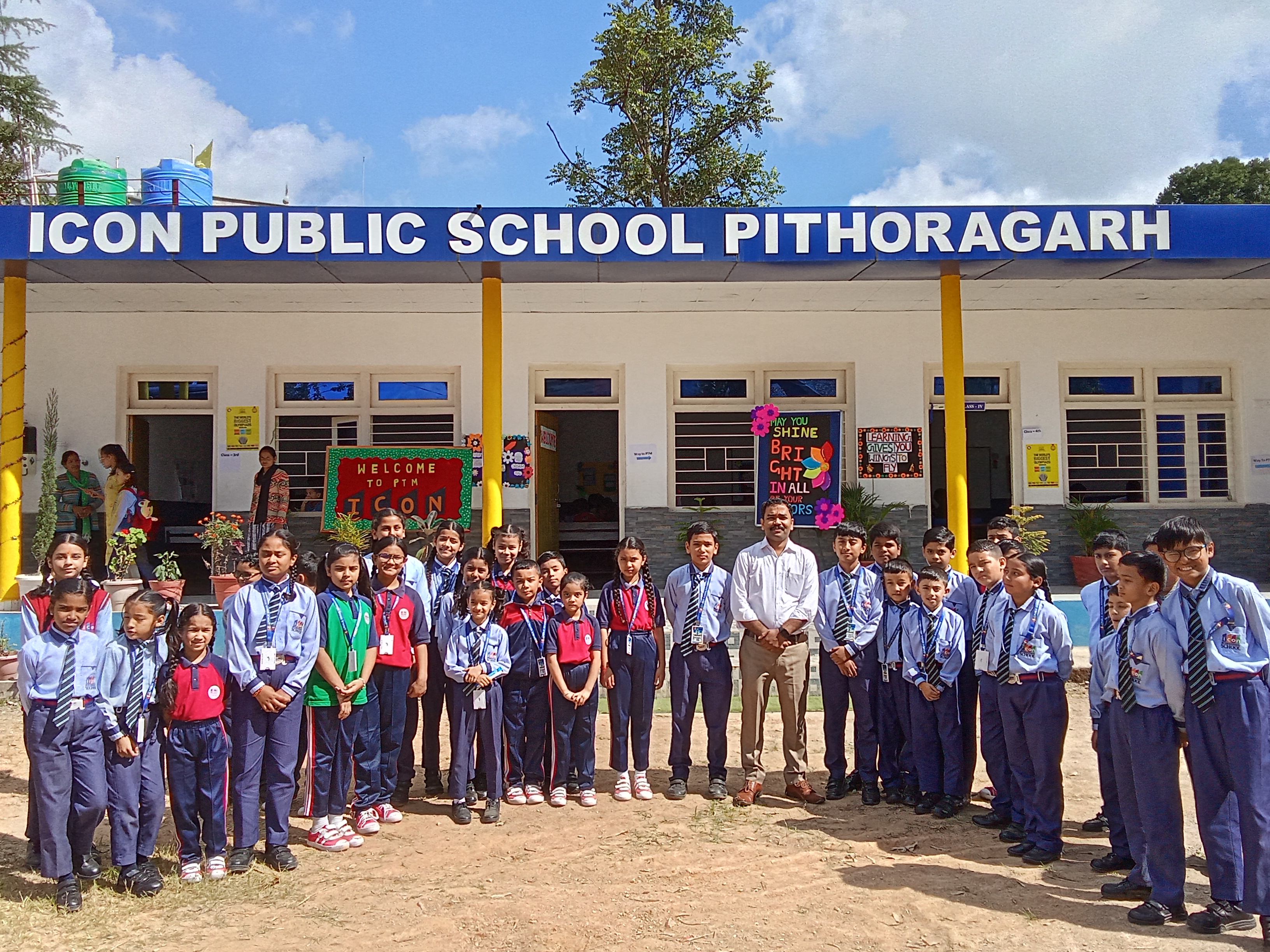 A group photo after a lecture on meteorology and aviation with curious and cheerful students of ICON Public School, Pithoragarh